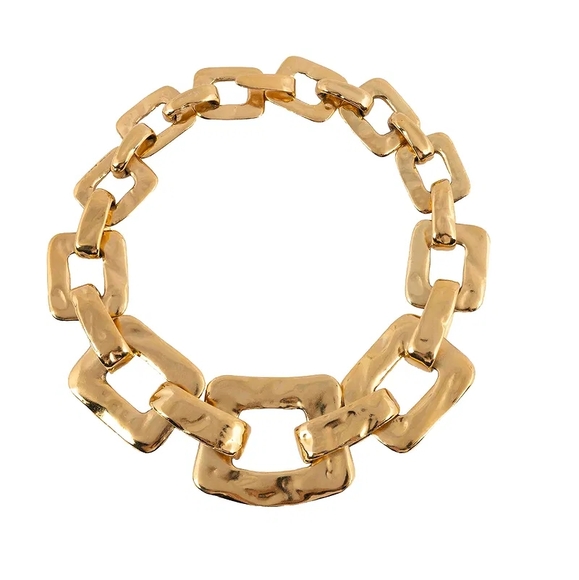 Yves Saint Laurent Jewelry - Vintage YSL Yves Saint Laurent Chunky Gold Chain Link 18" Necklace 1970's